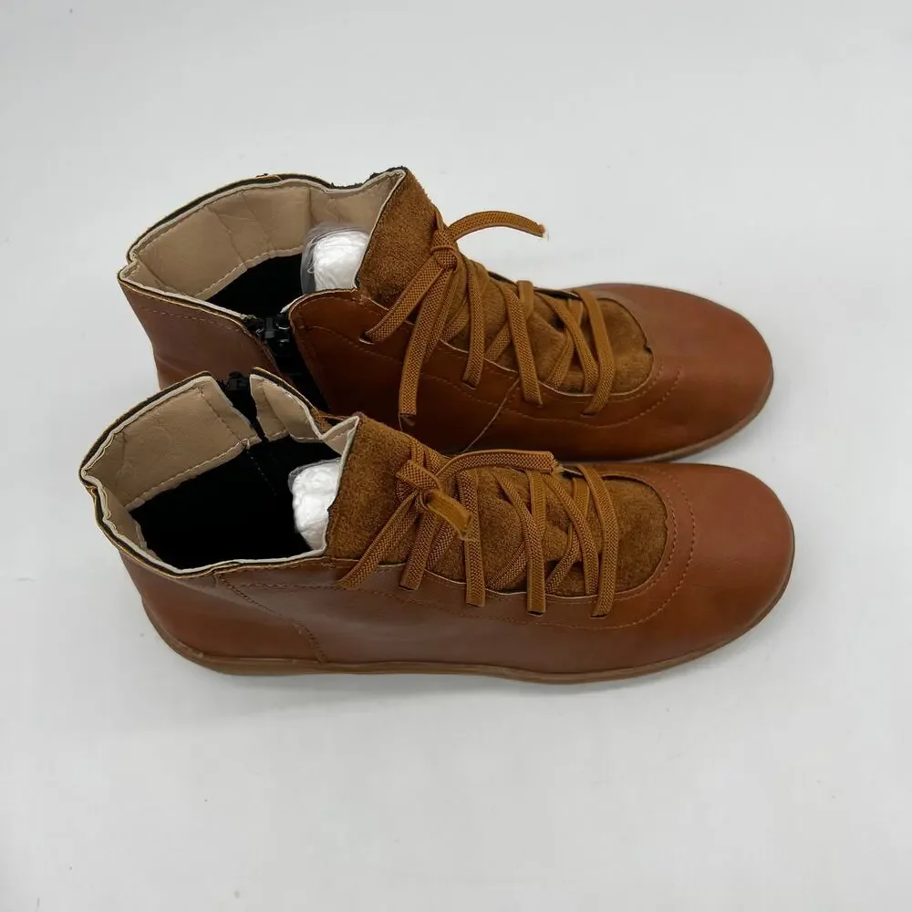 Ankle Boots Round Toe Casual Comfortable Lightweight Side Zipper Size 7US/ 38CN